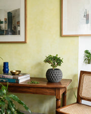 Hex Globe Planter – styled on a console