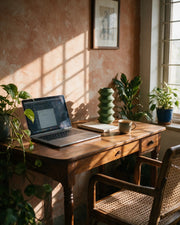 Hex Tier Vase – on a work desk in morning sun