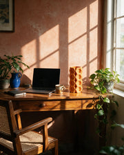 Hex Tile Vase – on a work desk in morning sun