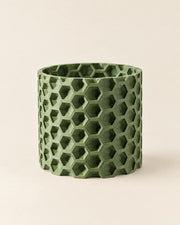 Hex Weave Planter – three-quarter studio view