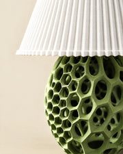 Honeycomb Base Table Lamp – close-up of the printed texture