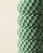 Honeycomb Cylinder Vase – close-up of the printed texture