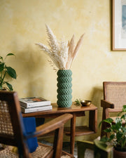 Honeycomb Cylinder Vase – styled on a console