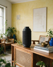 Knurl Bottle Vase – styled on a console
