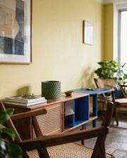 Knurl Column Planter – styled on a console