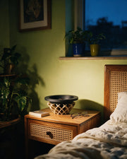 Lattice Base Bowl – at night on a bedside table