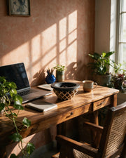 Lattice Base Bowl – on a work desk in morning sun