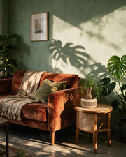 Lattice Basin Planter – on a side table at golden hour