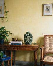 Lattice Bottle Vase – styled on a console