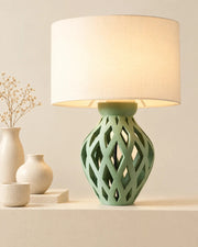 Lattice Bulb Table Lamp – styled in use