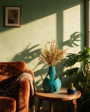 Lattice Window Vase – on a side table at golden hour