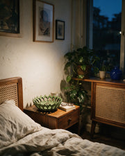 Leaf Lattice Bowl – at night on a bedside table