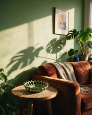 Leaf Lattice Bowl – on a side table at golden hour