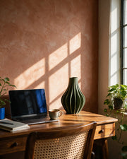 Lobe Bulb Vase – on a work desk in morning sun