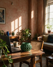 Loop Drop Planter – on a work desk in morning sun