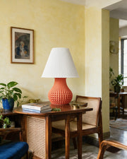 Mesh Bulb Table Lamp – styled on a console