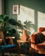 Mesh Flare Vase – on a side table at golden hour