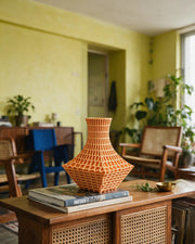 Mesh Flare Vase – styled on a console