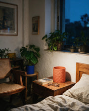 Micro Dimple Planter – at night on a bedside table