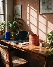 Micro Dimple Planter – on a work desk in morning sun