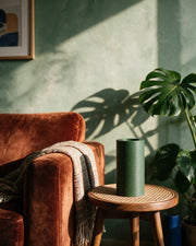Micro Rib Vase – on a side table at golden hour