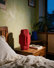 Night Shift vase – at night on a bedside table