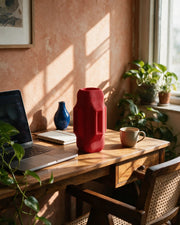 Night Shift vase – on a work desk in morning sun