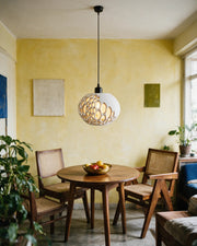 Oval Bubble Pendant Light – styled on a console