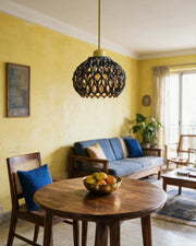 Oval Lattice Pendant Light – styled on a console