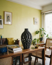 Oval Net Vase – styled on a console