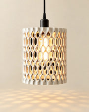 Oval Perf Pendant Light – styled in use