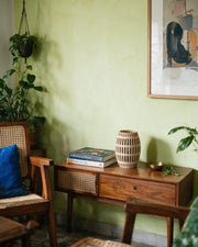 Oval Slot Vase – styled on a console