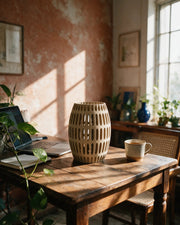 Oval Slot Vase – on a work desk in morning sun