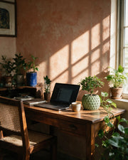 Overlap Scale Planter – on a work desk in morning sun