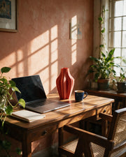 Petal Fold Vase – on a work desk in morning sun