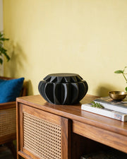 Petal Lid Jar – styled on a console