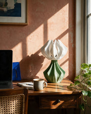 Petal Shade Table Lamp – on a work desk in morning sun