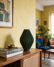 Pleat Hourglass Vase – styled on a console