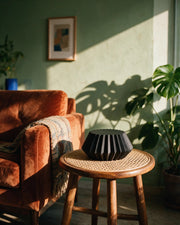 Pleat Plant Stand – on a side table at golden hour