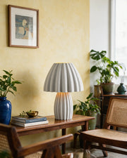 Polka Pleat Table Lamp – styled on a console