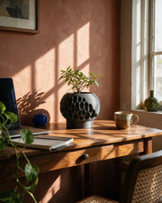 Pore Globe Planter – on a work desk in morning sun