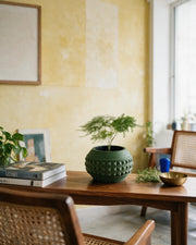 Pyramid Globe Planter – styled on a console