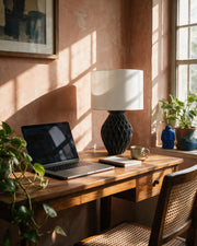 Quilt Bulb Table Lamp – on a work desk in morning sun