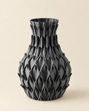Quilt Bulb Vase – three-quarter studio view