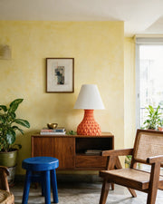 Quilt Cone Table Lamp – styled on a console