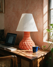 Quilt Cone Table Lamp – on a work desk in morning sun