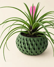 Quilted Basin Planter – three-quarter studio view