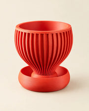 Radial Bowl Planter – three-quarter studio view