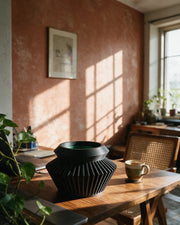 Radial Flare Planter – on a work desk in morning sun