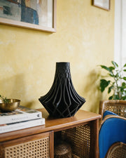 Radial Flare Vase – styled on a console